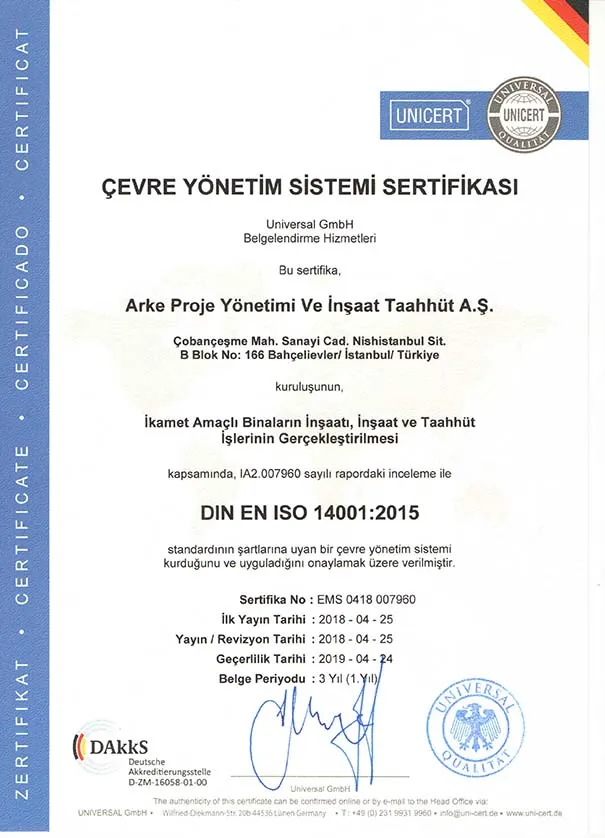 ISO 14001 belgesi